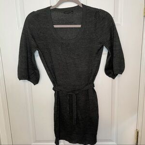 𝅺THEORY Charcoal Pullover Crewneck tie waist Sweater medium